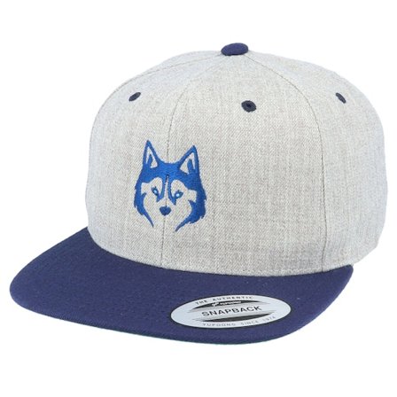 Wild Spirit - Šedá snapback Kšiltovka - Husky Heather Grey/Navy Snapback @ Hatstore