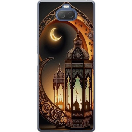 Kompatibelt Mobildeksel til Sony Xperia 10 Plus Nærbilde av kattens øye med intensivt blått iris og detaljert pels i makrofotografi