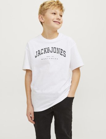 Jack & Jones Jjecaleb Varsity Tee Ss O-Neck Noos Jnr - White - 176