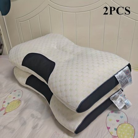 To bløde, strikkede massage nakkepuder til par - Justerbar ergonomisk, højkvalitets pudekerne, aftageligt betræk, komfortabel søvn.