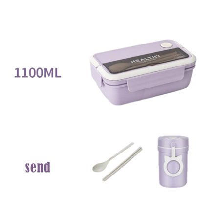 Uppvärmd lunchlåda med gratis bestick och koppar