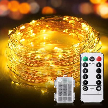 12m 120 LED Fejelygter IP65 Vandtæt 8 Tilstande Indendørs Fejelygter, Fejelygter Til Halloween Jul Bryllup Fødselsdag Terrasse Have (Varmt Hvidt)