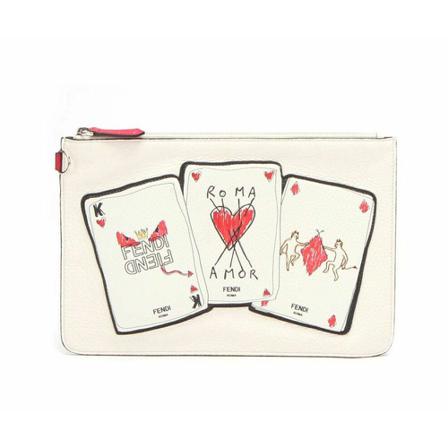 Fendi Vintage Clutches , Wit , Dames , Maat: ONE Size Vintage Tassen