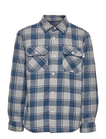 Sherpa Melange Check Shirt L/S Blue Tommy Hilfiger