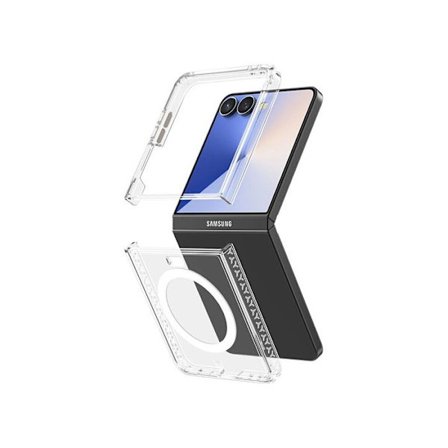 Beskyttelsesglas til Samsung smartphone med forstærket magnetisk design og duo transparent glimmer til Galaxy Z Flip 7