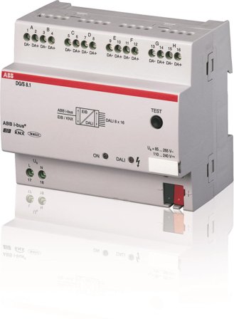 ABB 2CDG110025R0011 Dali-gateway 8 kanaler, Elfordeling & strømforsyning