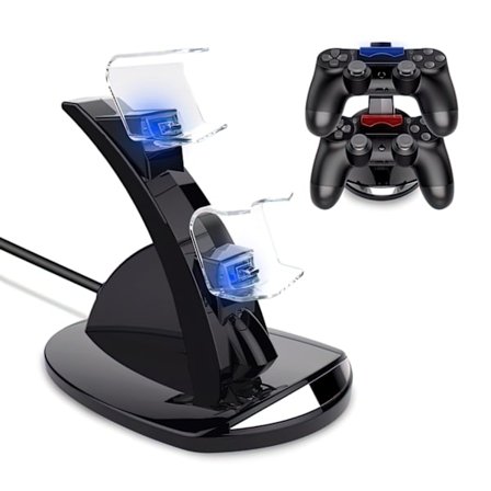 Ladestajon for PS4 - Lader Kontroller /Playstation Kontroll Svart