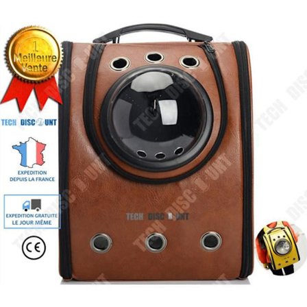 Ryggsäck - TD - Rymdkapsel - Läder + polyester - För djur upp till 5 kg - Bekväm och praktisk