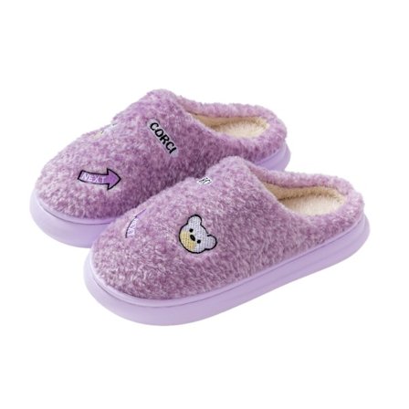 Ulltofflor vinterstil tjockare inomhustofflor hemma med pilmönster i bomull för män och kvinnor