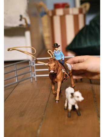 Schleich Schleich Cowgirl Team Roping Fun - Multi/patterned - ONE SIZE