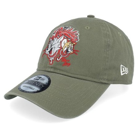 New Era - Grön unconstructed Keps - Tom And Jerry 9TWENTY Olive Dad Cap @ Hatstore