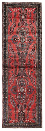 Hamadan Teppich Orientalischer Läufer Dunkelrot/Schwarz (Wolle, Persien)