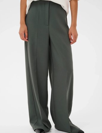 Soaked in Luxury Slcorinne Wide Long Pants - Khaki green - XL