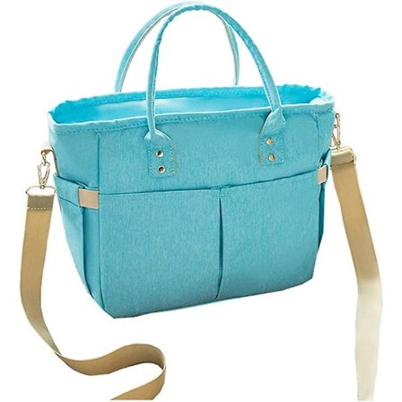 Oxford tygväska Tote Bag Zip Lunch Cooler Bag - Stor Lunch Box Tote (blå)