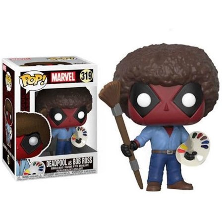 Figurine Funko Pop! - Marvel - Deadpool Bob Ross - 9 cm - Rød - Under officiel licens