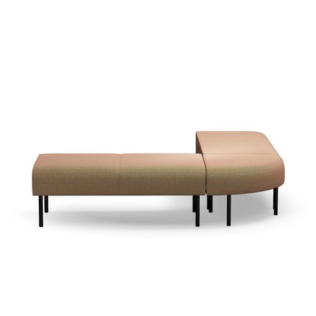 Eckbank VARIETY, nach außen, Stoff Blues CSII, türkis-orange