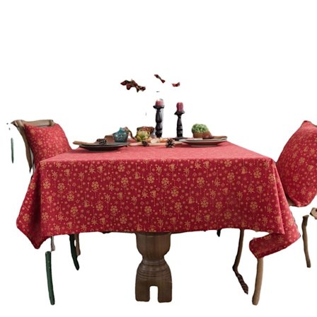 Jouluinen pöytäliina, elegantti jouluinen jacquard-pöytäliina, sopii joulukoristeluun, juhliin, suorakulmio 100*140cm, punainen