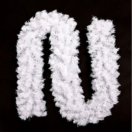 (Vit) Konstgjord rotting julgirlang Hängande för öppen spis