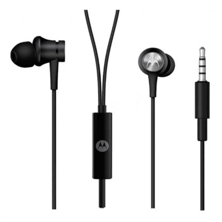 Original Motorola Moto One Super Bass Hifi Hörlurar 3,5mm - Svart