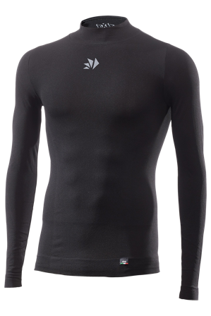 Baselayer-Shirt SIXS TS3 V2 4-Jahreszeiten Langarm Mock Neck All Black XS/S