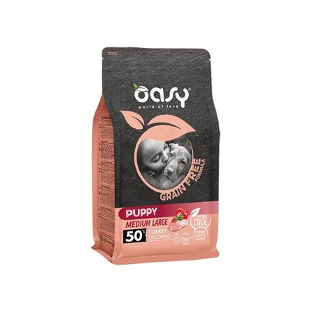 Oasy Grain Free Puppy Medium & Large Con Tacchino Per Cani