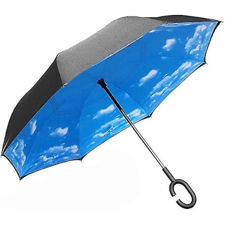 Käänteinen sateenvarjo kaksinkertainen kerros tuuli UV auto käänteinen taitto