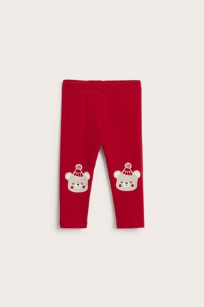 Kappahl | Legginsy z motywem bożonarodzeniowym | Czerwony