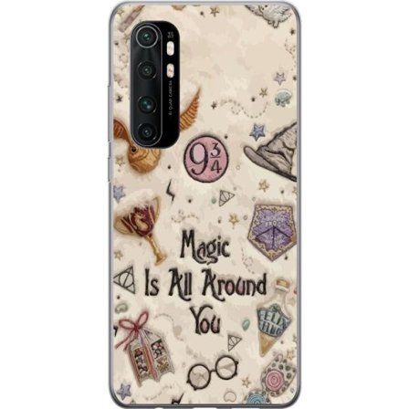 Yhteensopiva Puhelinkuori Xiaomi Xiaomi Mi Note 10 Lite Kirjailtu taianomainen kuvaus, jossa on symboleja, lainauksia ja satumaailmaa, joka on inspiro