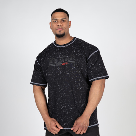 T-shirts Gorilla Wear Saginaw Oversized T-Shirt, Washed Sort - Bodyman.dk