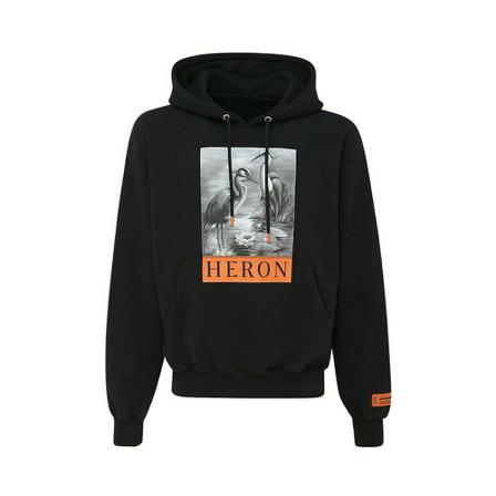 Heron Preston Graphic-Print Pullover Hoodie Sort, Herre