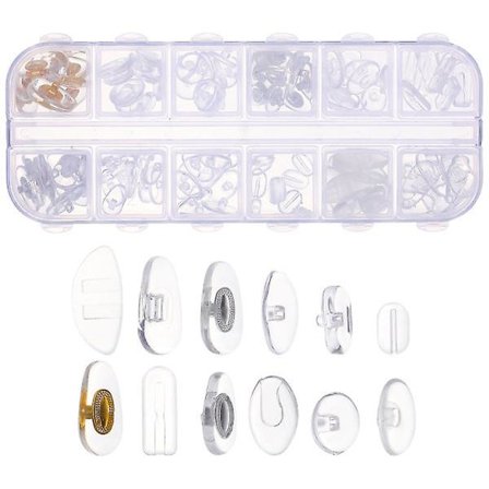 Gjennomsiktige briller Silikon luftkammer briller nesegrep Anti-skli neseputer briller reparasjonsverktøy Assortert farge 1x0,8x0,8cm