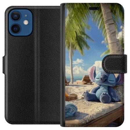 Kompatibelt Plånboksfodral till Apple Apple iPhone 12 Disney Stitch kramar sköldpadda tropisk strand