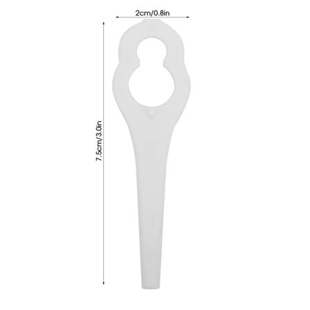 50 st Grästrimmer Plastblad Gräsklippare Delar för BOSCH ALM 28 30 (Vit)