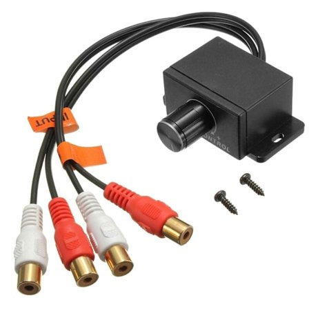 Universell förstärkare bas RCA Gain Level volymkontroll ratt för bil svart