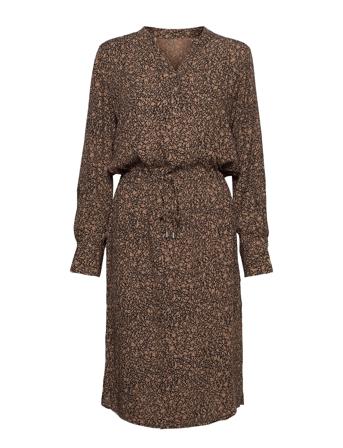 Slzaya Dress Ls Knelang Kjole Brun Soaked In Luxury*Betinget Tilbud