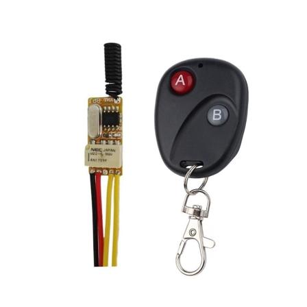 Mini Rf -kaukosäädin kytkin 433mhz 4.2v 4.5v 5v 6v 7.4v 9v 12v Pieni relekontakti Langattomat kytkimet Ei N