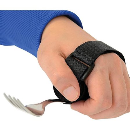 Sopeutuva syömisapuväline - Rannehihna - Lusikkamanshetti