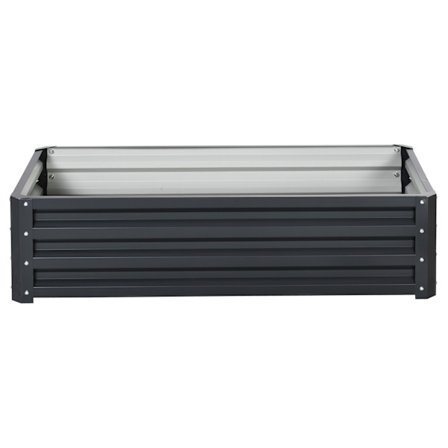 Teräksinen korotettu sänky, ruosteenkestävä kasvilaatikko 120 x 60 x 30,5 cm, avoin vihannespenkki ja yrttipeti puutarhaan ja parvekkeelle, harmaa