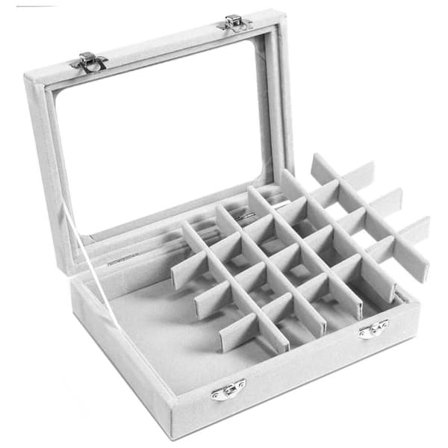 Smyckeskrin i grå velour