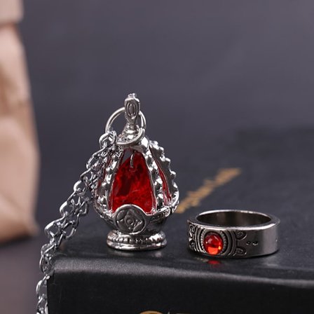 2st/ set Gem Halsband Hänge Ring Set Present Party Prop