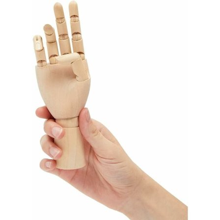 Realistisk ledad trämodell av hand - 18 cm - Höger hand