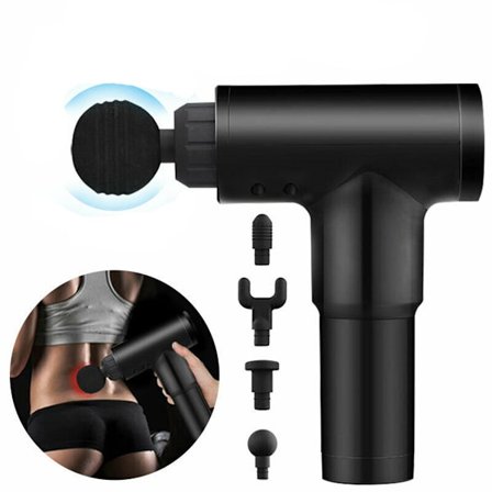 4 Massagehoveder Elektrisk Massagepistol Massagepistol Dybvævsmuskelmassage Håndholdt Massageapparat med 6 Gear 2100-3600/min Sort