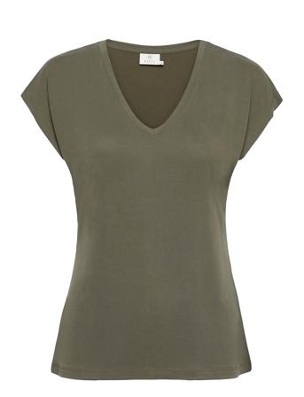 Kalise T-Shirt T-shirt Top Grøn Kaffe