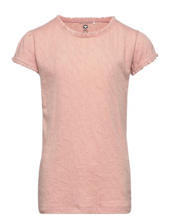 T-Shirt Ss Jacquard T-shirt Lyserød En Fant