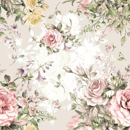 Kaffeservetter Rosor beige 25x25cm 20-pack