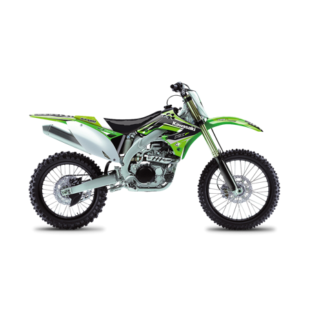 Kit Adesivi Completo Blackbird Dream 4 con Coprisella Verde-Nero-Bianco - Kawasaki KX 450F 2009-2011