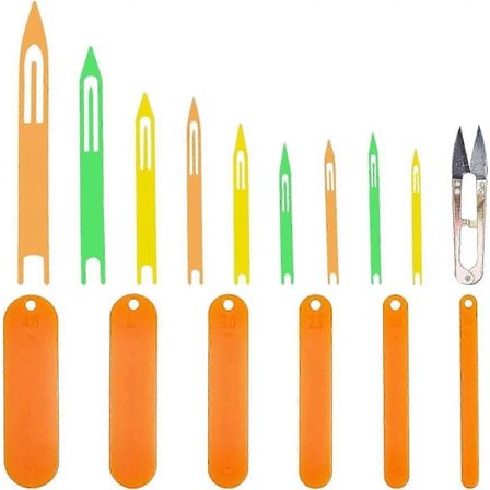 Fiskenätsreparationssats med nålar, inklusive plastnålsspoler, vassa stålnålar, transparent fiskesnöre, nylontråd, för att laga fiskenät