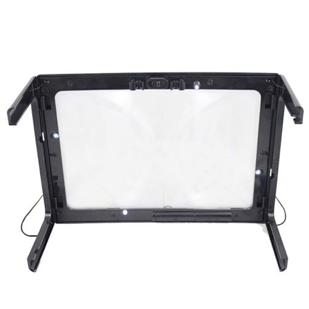 Forstørrelsesglass med lys, oppladbar LED-sideforstørrer 4X