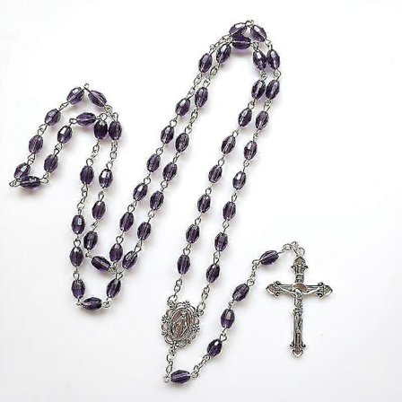Katolsk Rosenkrans Halskjede Krystallperler Hellig Figur Jesus Anheng Sjarm For Kvinner Menn Kirkedekorasjon Meditasjon
