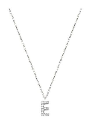 Mockberg Petite Stone Letter E Steel Necklace Smycken & klockor Dam Silver ONESIZE